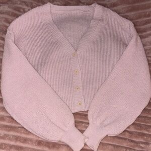 Elegant Light Pink Cardigan Sweater
